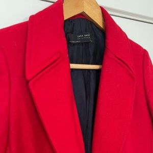 Zara Basic Outerwear Menswear Style Coat, Red, Size XS